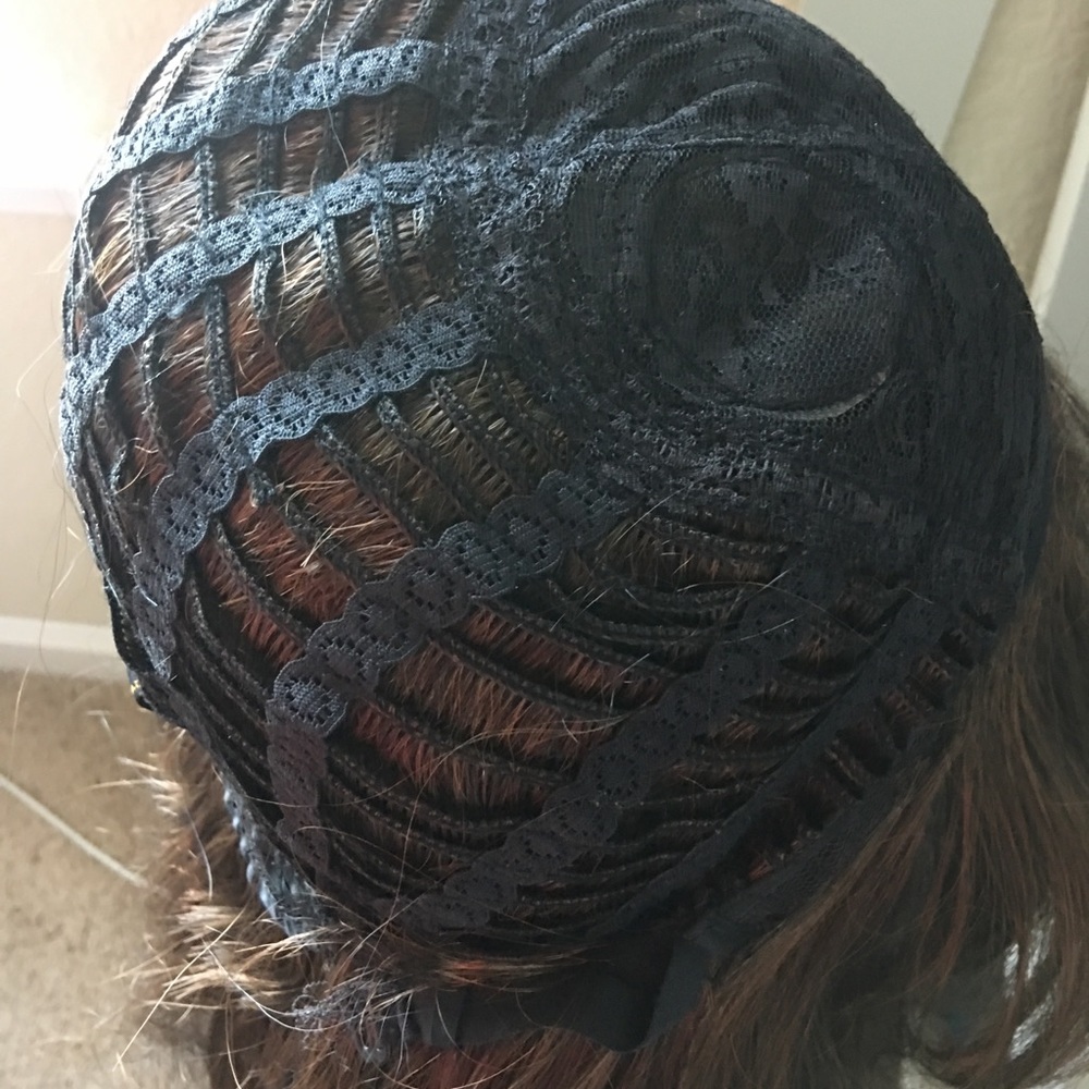 Golden brown with black synthetic 24” long